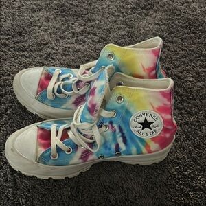 Converse Pink and Blue High-Top Sneakers